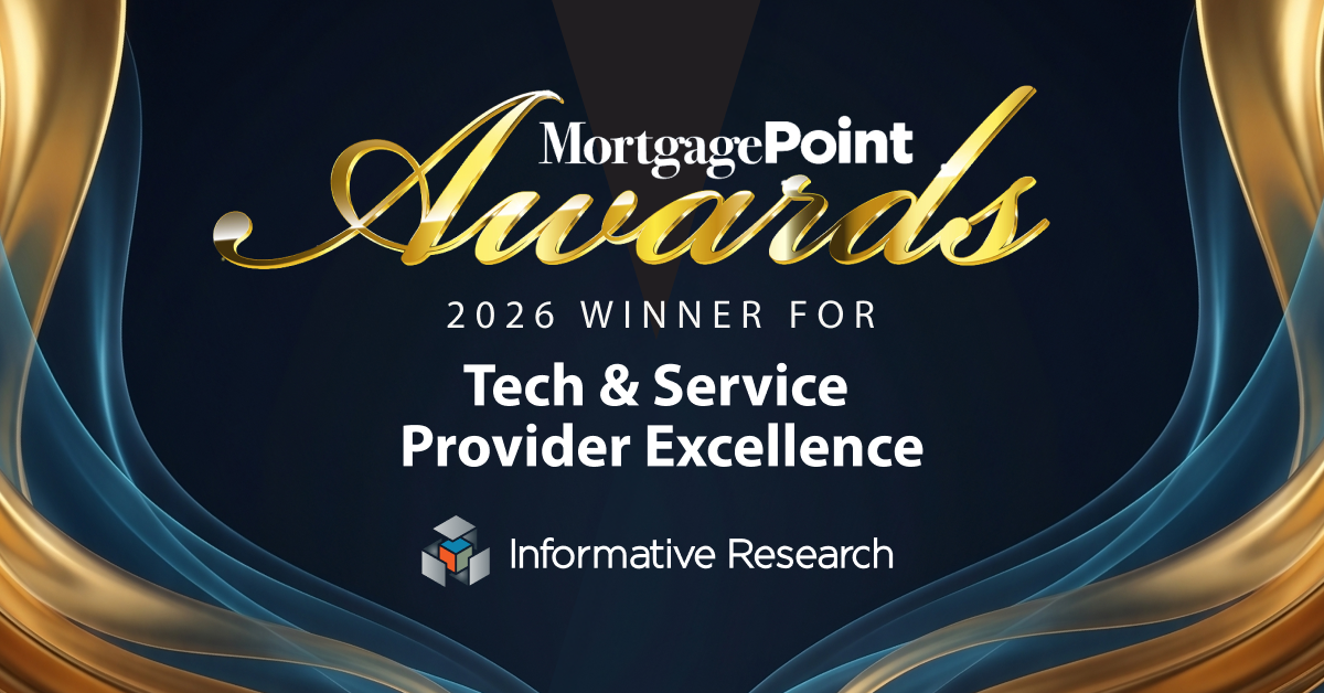 Informative Research Wins MortgagePoint Tech Excellence Award